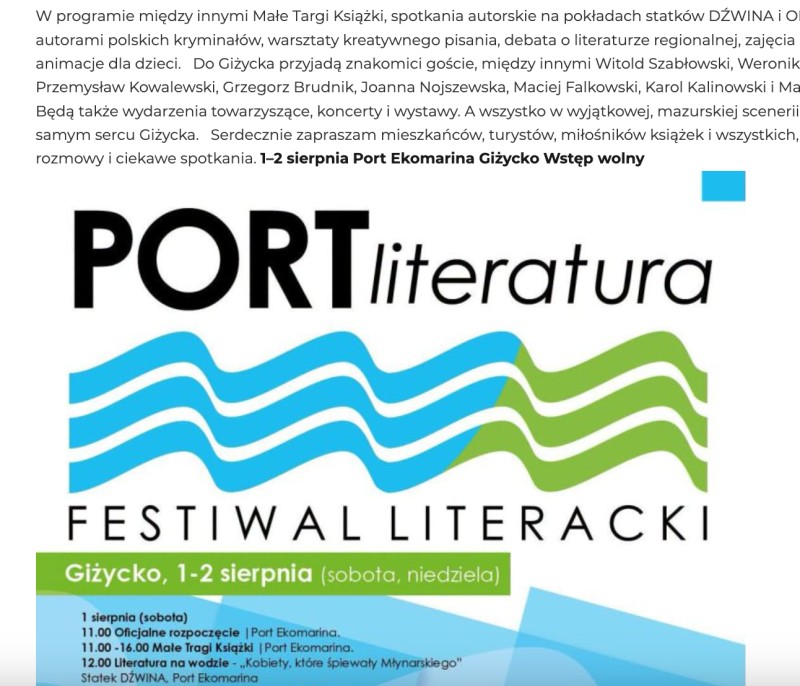 Festiwal Literacki | Port Literatura